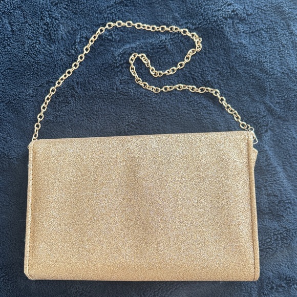 Aldo Gold Glitter Envelope Clutch with Polished Bar Accent - Picture 3 of 3